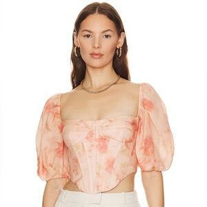 Bardot Kiah Corset Top in Orange Floral